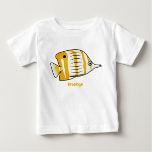 Camiseta Para Bebê Ilustração de desenho animado de borboleta-branc