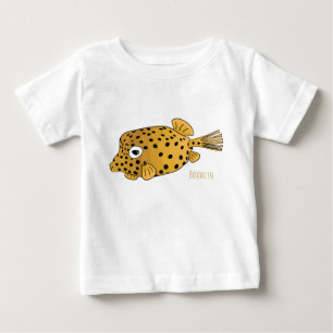 Camiseta Para Bebê Ilustração de desenho animado de boxeador amarelo