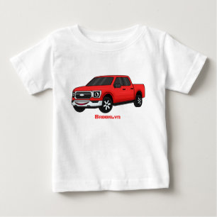 Camiseta Para Bebê Ilustração de desenho animado de caminhonete verme