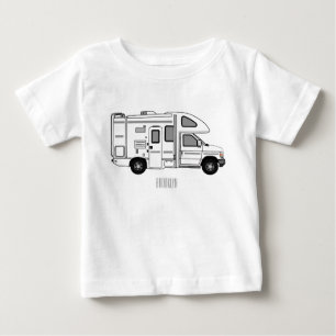 Camiseta Para Bebê Ilustração de desenho animado de Campervan