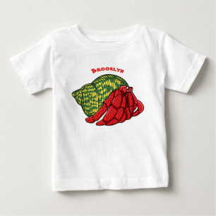 Camiseta Para Bebê Ilustração de desenho animado de caranguejo-ermitã