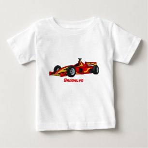 Camiseta Para Bebê Ilustração de desenho animado de carros de alta ve