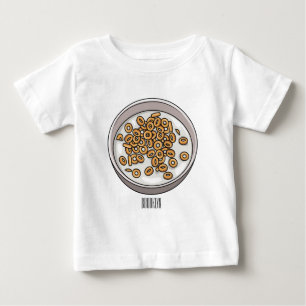 Camiseta Para Bebê Ilustração de desenho animado de cereais