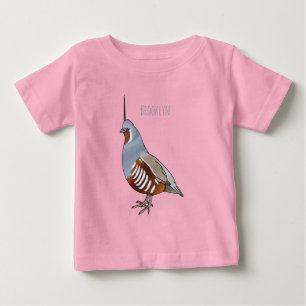 Camiseta Para Bebê Ilustração de desenho animado de codorna da montan