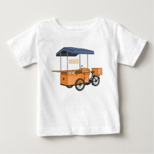 Camiseta Para Bebê Ilustração de desenho animado de comida de bicicle
