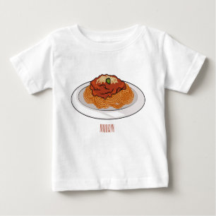 Camiseta Para Bebê Ilustração de desenho animado de espaguete