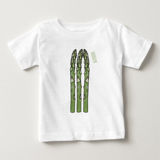Camiseta Para Bebê Ilustração de desenho animado de espargos (Frente)