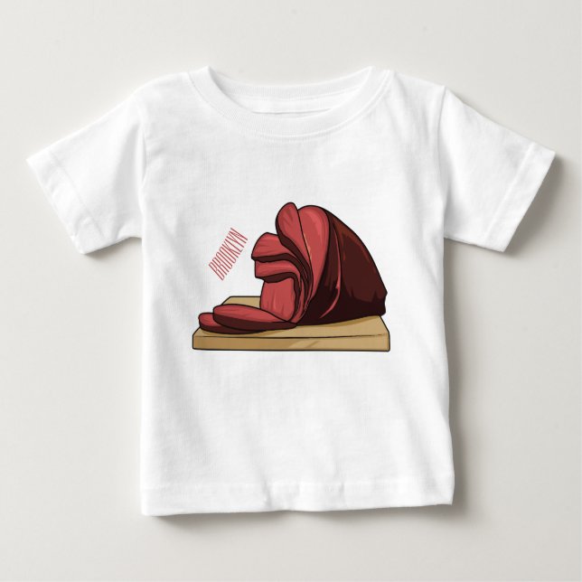 Camiseta Para Bebê Ilustração de desenho animado de Ham (Frente)