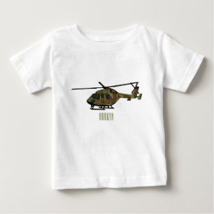 Camiseta Para Bebê Ilustração de desenho animado de helicóptero do ex