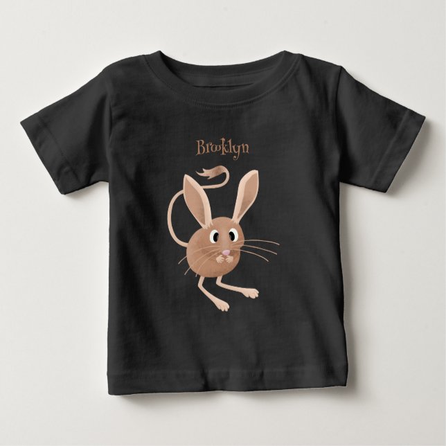 Camiseta Para Bebê Ilustração de desenho animado de jerboa, de orelha (Frente)