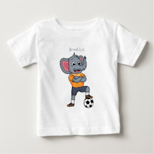 Camiseta Para Bebê Ilustração de desenho animado de jogador de fute