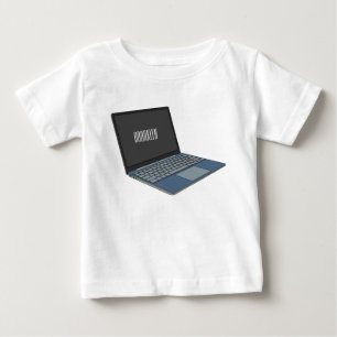 Camiseta Para Bebê ilustração de desenho animado de laptop