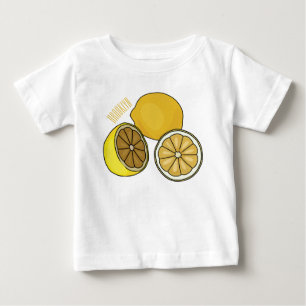 Camiseta Para Bebê Ilustração de desenho animado de limão