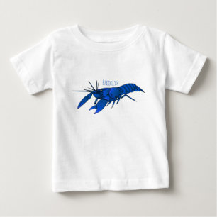 Camiseta Para Bebê Ilustração de desenho animado de marron azul