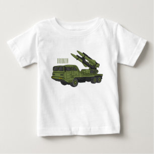 Camiseta Para Bebê Ilustração de desenho animado de mísseis militares
