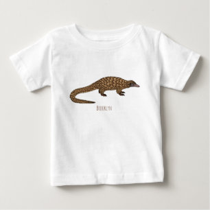 Camiseta Para Bebê Ilustração de desenho animado de pangolim de cauda