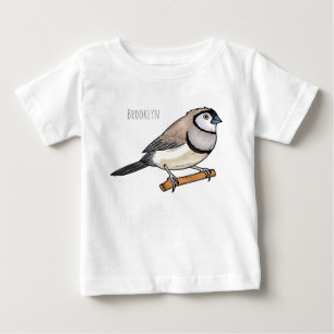 Camiseta Para Bebê Ilustração de desenho animado de pássaros de barba