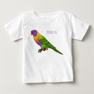 Camiseta Para Bebê Ilustração de desenho animado de pássaros do arco-