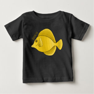 Camiseta Para Bebê Ilustração de desenho animado de peixe dançado ama