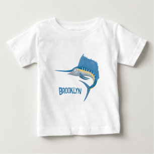 Camiseta Para Bebê Ilustração de desenho animado de peixe-espada
