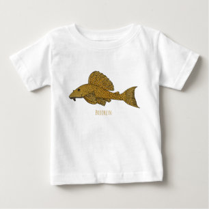 Camiseta Para Bebê Ilustração de desenho animado de peixe-palco