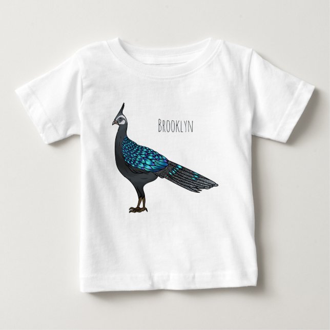 Camiseta Para Bebê Ilustração de desenho animado de pheasant pheasant (Frente)
