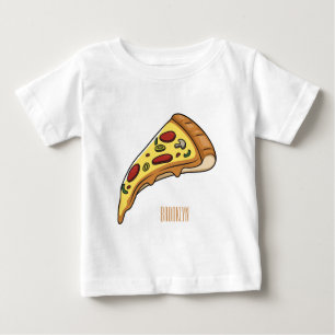 Camiseta Para Bebê Ilustração de desenho animado de pizza