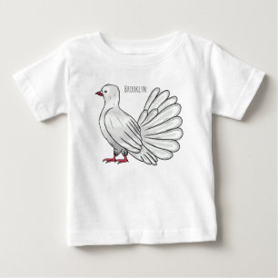 Camiseta Para Bebê Ilustração de desenho animado de pombo-cauda