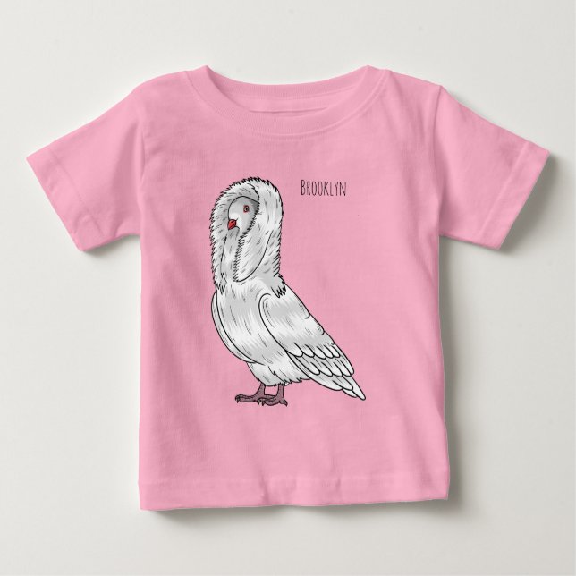 Camiseta Para Bebê Ilustração de desenho animado de pombo-jacobino (Frente)