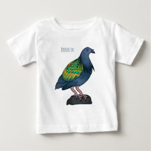 Camiseta Para Bebê Ilustração de desenho animado de pombo-nicobar
