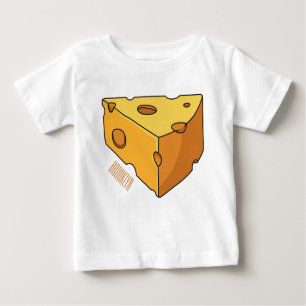Camiseta Para Bebê Ilustração de desenho animado de queijo