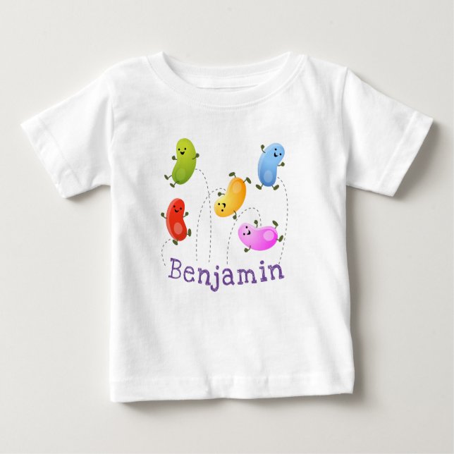 Camiseta Para Bebê Ilustração de desenho animado de salto de gellybea (Frente)