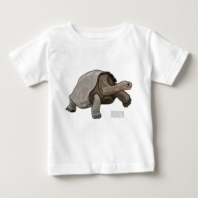 Camiseta Para Bebê Ilustração de desenho animado de tartaruga de Galá (Frente)