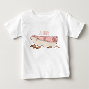 Camiseta Para Bebê Ilustração de desenho animado de tatu-fada rosa
