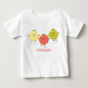Camiseta Para Bebê Ilustração de desenho animado de tomate de cerej