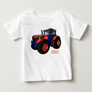 Camiseta Para Bebê Ilustração de desenho animado de trator 