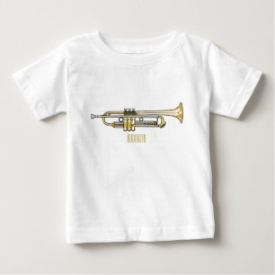 Camiseta Para Bebê Ilustração de desenho animado de trompete