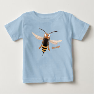 Camiseta Para Bebê Ilustração de desenho animado de vespa marimbondo 