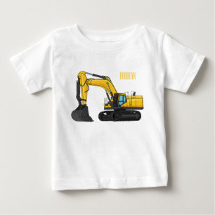 Camiseta Para Bebê Ilustração de desenho animado do crawler escavator