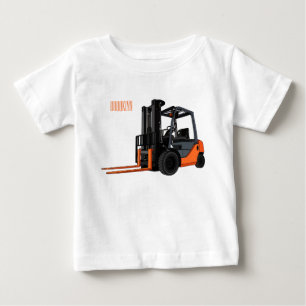 Camiseta Para Bebê Ilustração de desenho animado do empilhador