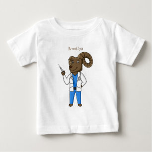 Camiseta Para Bebê Ilustração de desenho animado do médico de ovel