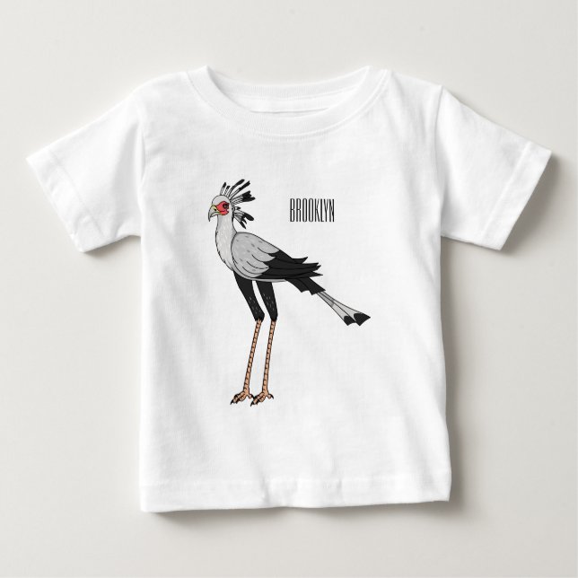 Camiseta Para Bebê Ilustração de desenho animado do Secretário Pássar (Frente)