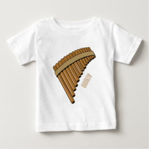 Camiseta Para Bebê Ilustração de desenho animado em flauta/panuccões