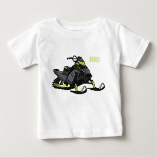 Camiseta Para Bebê Ilustração de desenho animado Snowmobile