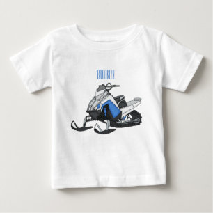 Camiseta Para Bebê Ilustração de desenho animado Snowmobile