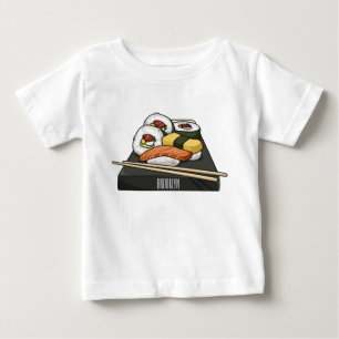 Camiseta Para Bebê Ilustração de desenho animado Sushi