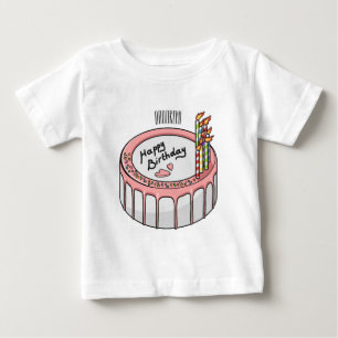 Camiseta Para Bebê Ilustração de desenho de bolo de aniversário