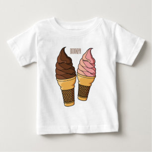 Camiseta Para Bebê ilustração de desenho de cone de sorvete