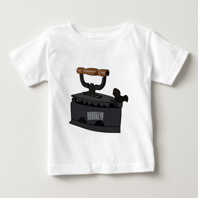 Camiseta Para Bebê Ilustração de desenho de ferro do carvão (Frente)