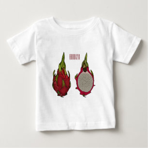 Camiseta Para Bebê Ilustração de desenho de fruta do dragão